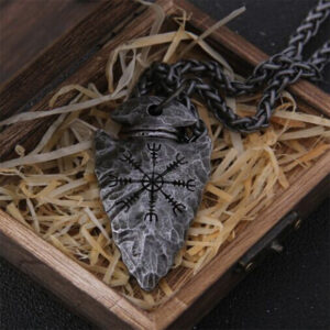 Viking Helm of Awe Aegishjalmur Arrowhead Necklace Talisman