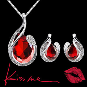 Teardrop Gem Talisman Necklace Set 3pcs