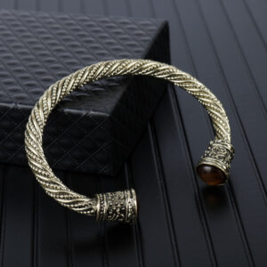 Ancient Gold Nordic Viking Tiger Eye Bracelet