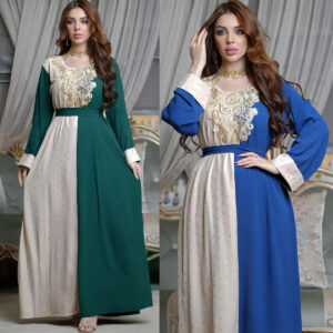 Embroidery Applique Muslin Tunic Robe Dress