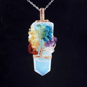 Crystal Pillar Tree Of Life Winding Pendant