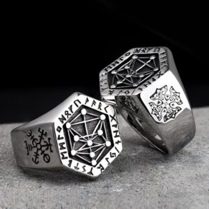 Nordic Viking Wizard's Vesvisir Magic Ring