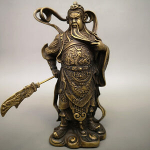 Brass Guan Gong Warrior Statue