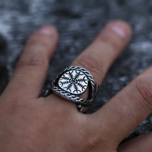 Viking Helm of Awe Aegishjalmur Stainless Steel Ring