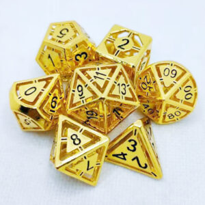 Golden Hollow Dice with black inlay