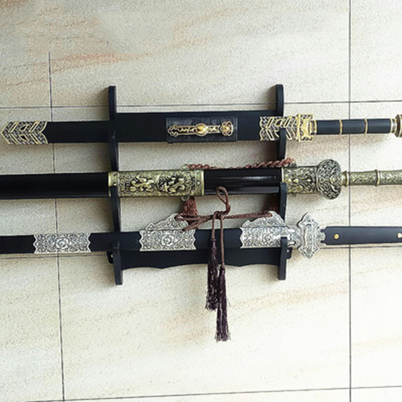 Wall-mounted Sword Rack, Home Black Flute Rack - Aftens Arcanum