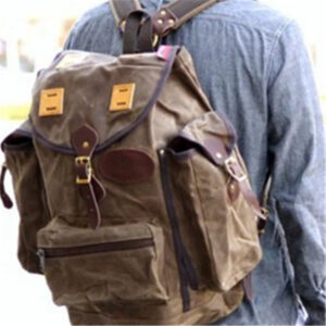 Heavy Oil Wax Water Repellent Canvas Outdoor Traveler's Backpack